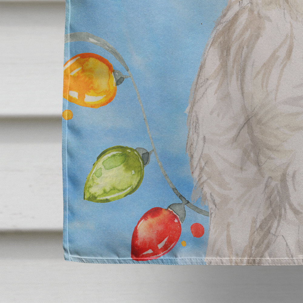 Christmas Lights Westie House Flag 28x40 Porch Sleeve Pole Decorative Outside Yard Banner Artwork Wall Hanging, Polyester