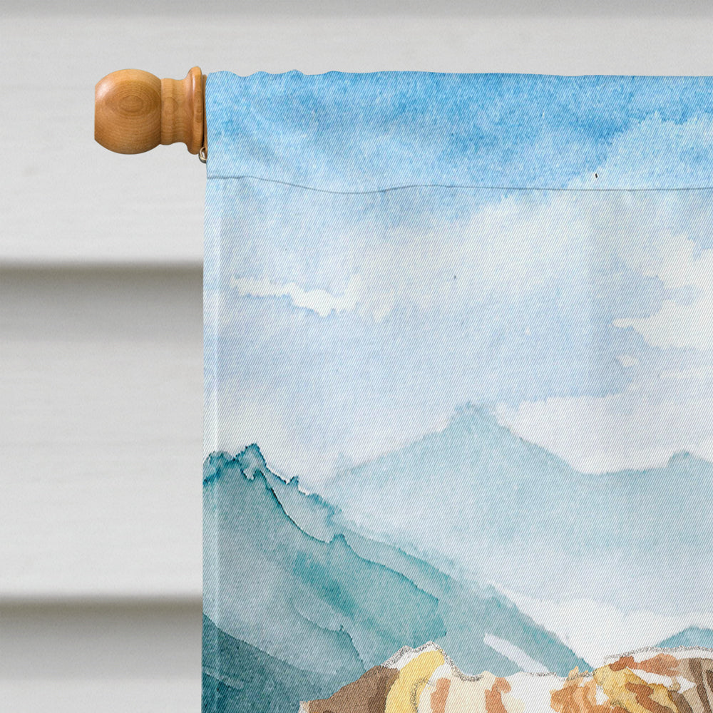 Mountian Flowers Fox Terrier House Flag 28x40 Porch Sleeve Pole Decorative Outside Yard Banner Artwork Wall Hanging, Polyester