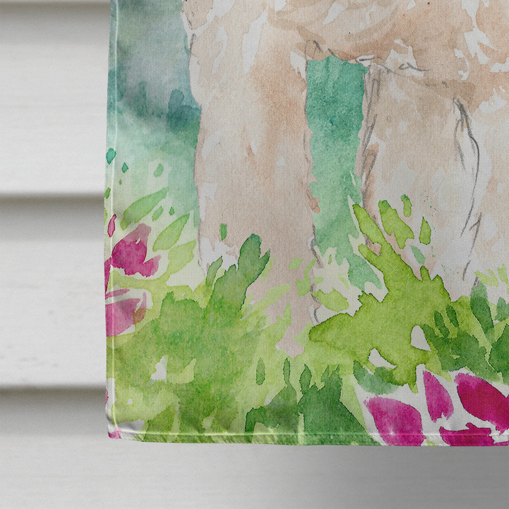 Mountian Flowers Wheaten Terrier House Flag 28x40 Porch Sleeve Pole Decorative Outside Yard Banner Artwork Wall Hanging, Polyester