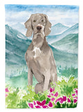 Mountian Flowers Weimaraner House Flag 28x40 Porch Sleeve Pole Decorative Outside Yard Banner Artwork Wall Hanging, Polyester