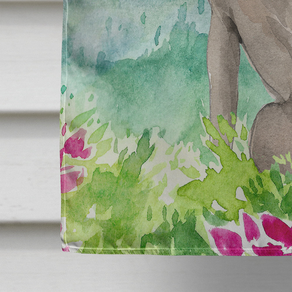 Mountian Flowers Weimaraner House Flag 28x40 Porch Sleeve Pole Decorative Outside Yard Banner Artwork Wall Hanging, Polyester