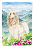 Mountian Flowers Spinone Italiano House Flag 28x40 Porch Sleeve Pole Decorative Outside Yard Banner Artwork Wall Hanging, Polyester