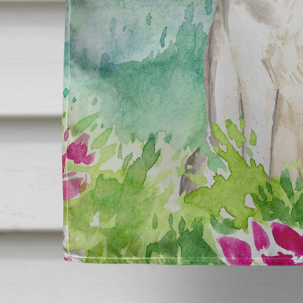 Mountian Flowers Siberian Husky House Flag 28x40 Porch Sleeve Pole Decorative Outside Yard Banner Artwork Wall Hanging, Polyester