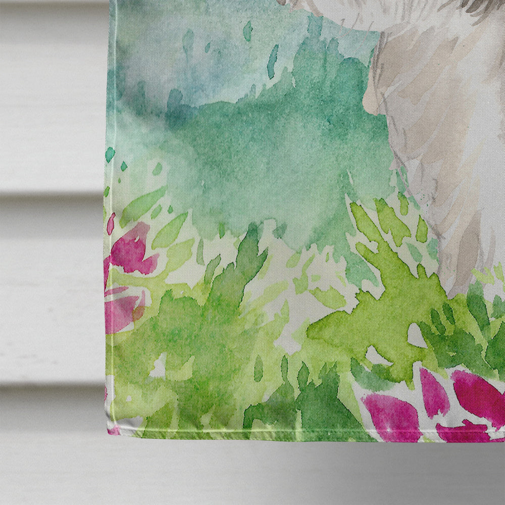 Mountain Flowers Shih Tzu Puppy House Flag 28x40 Porch Sleeve Pole Decorative Outside Yard Banner Artwork Wall Hanging, Polyester