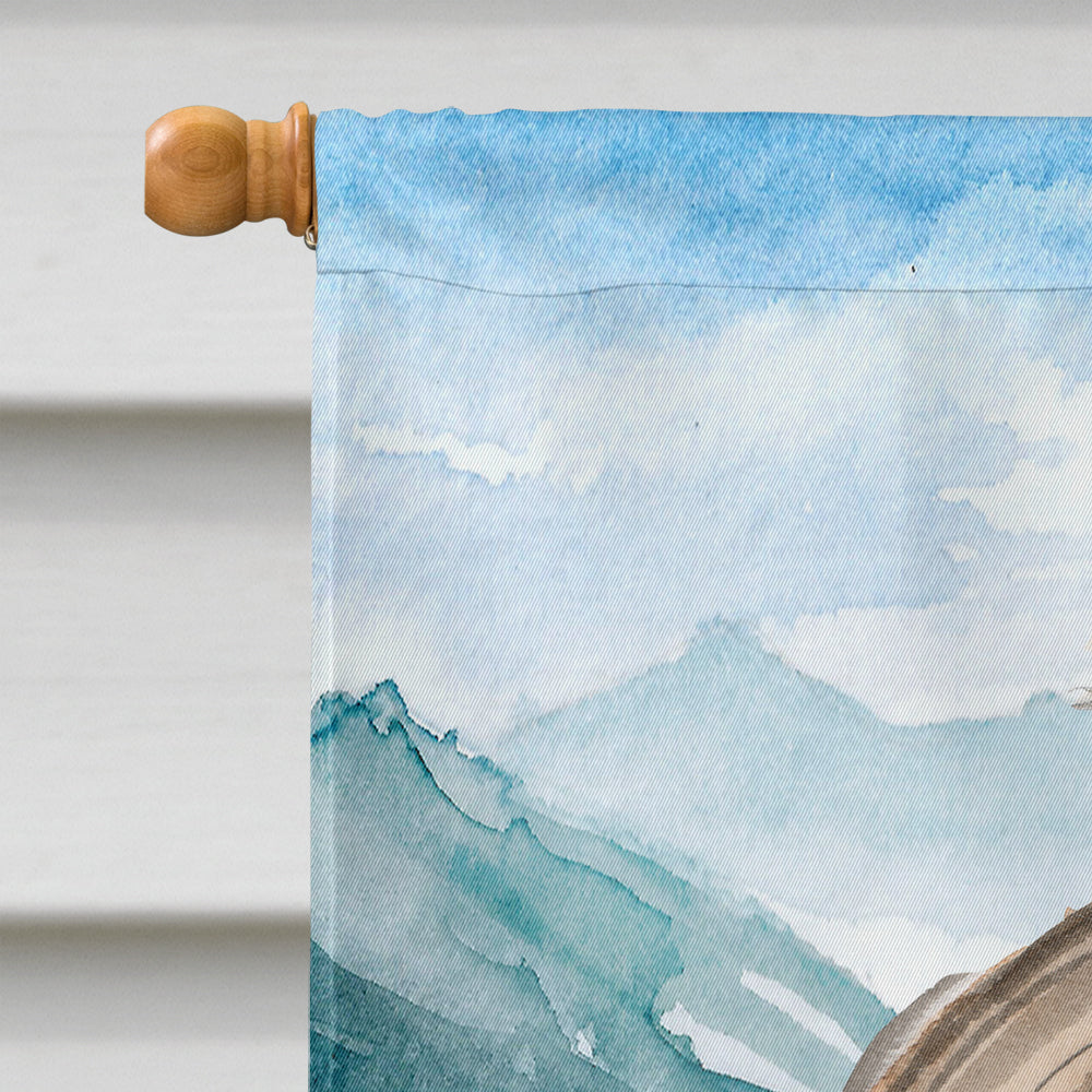 Mountain Flowers Shih Tzu House Flag 28x40 Porch Sleeve Pole Decorative Outside Yard Banner Artwork Wall Hanging, Polyester