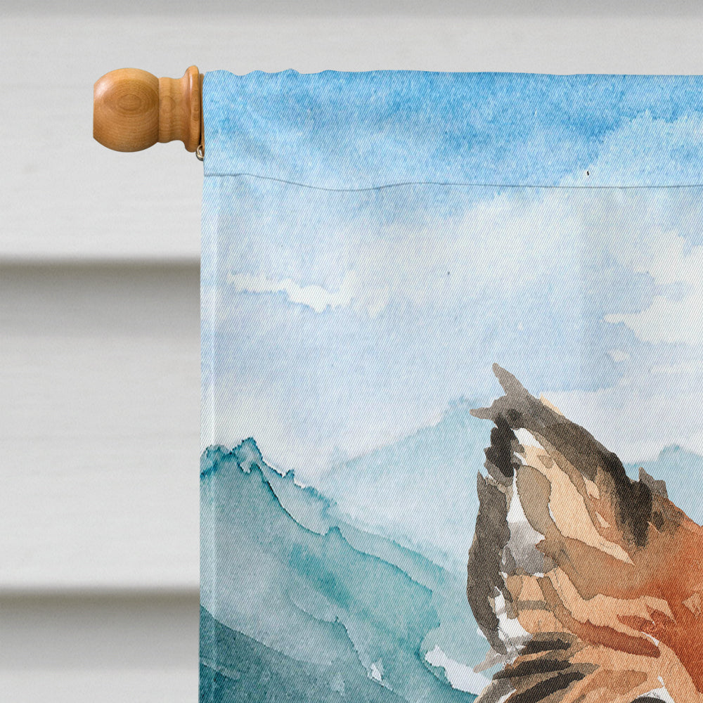 Mountain Flowers Sheltie House Flag 28x40 Porch Sleeve Pole Decorative Outside Yard Banner Artwork Wall Hanging, Polyester