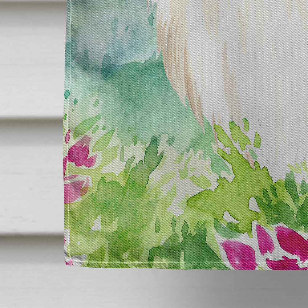Mountain Flowers Sheltie House Flag 28x40 Porch Sleeve Pole Decorative Outside Yard Banner Artwork Wall Hanging, Polyester