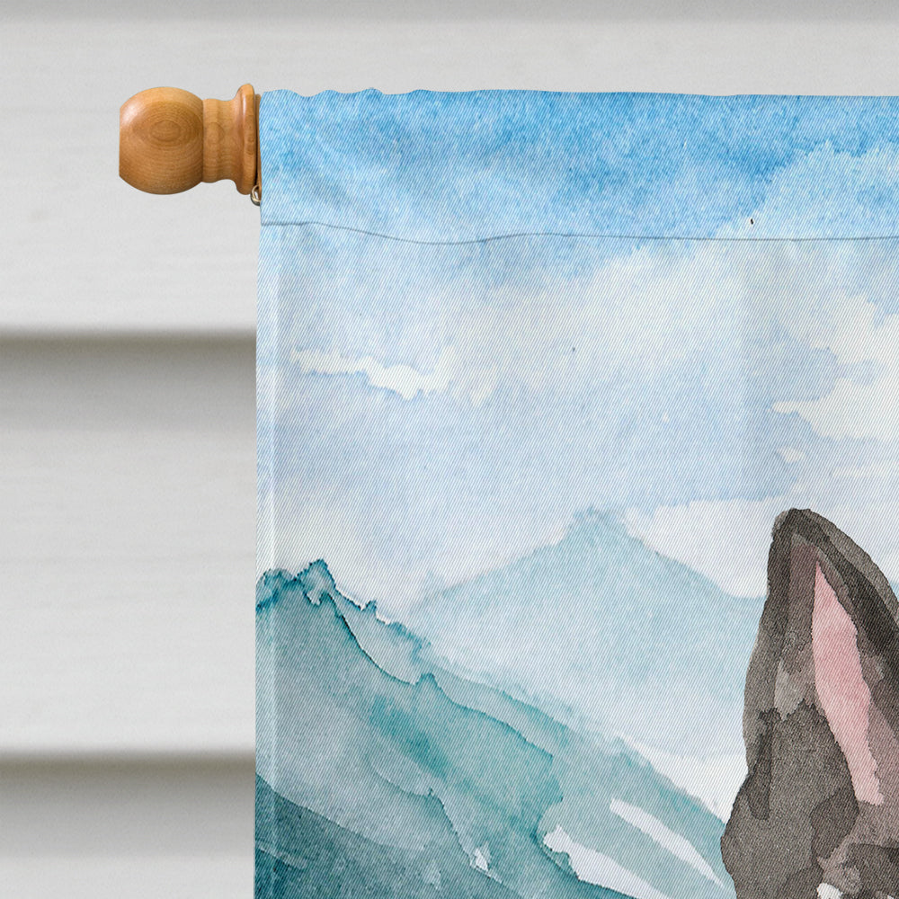 Mountain Flowers Scottish Terrier House Flag 28x40 Porch Sleeve Pole Decorative Outside Yard Banner Artwork Wall Hanging, Polyester
