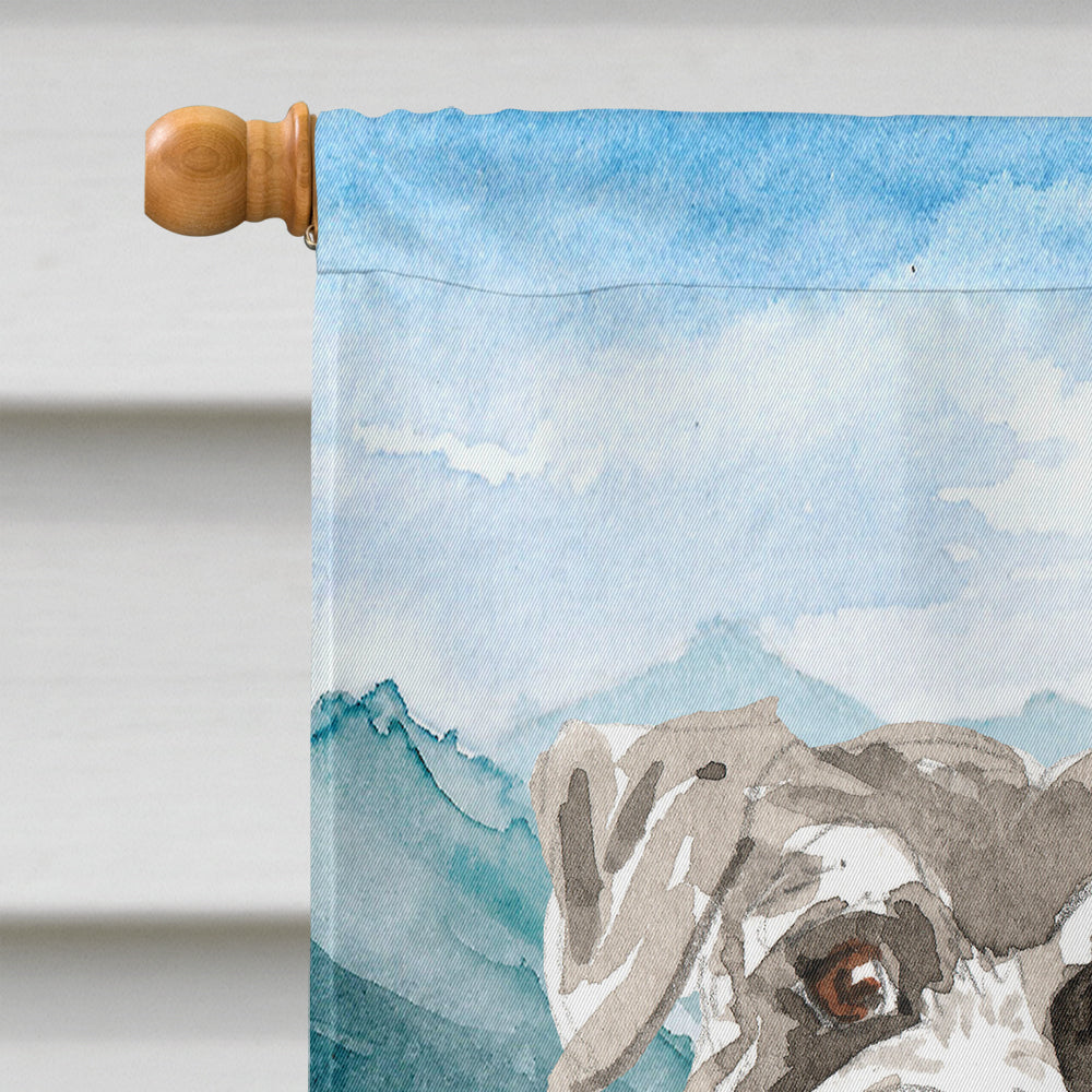 Mountain Flowers Schnauzer #1 House Flag 28x40 Porch Sleeve Pole Decorative Outside Yard Banner Artwork Wall Hanging, Polyester