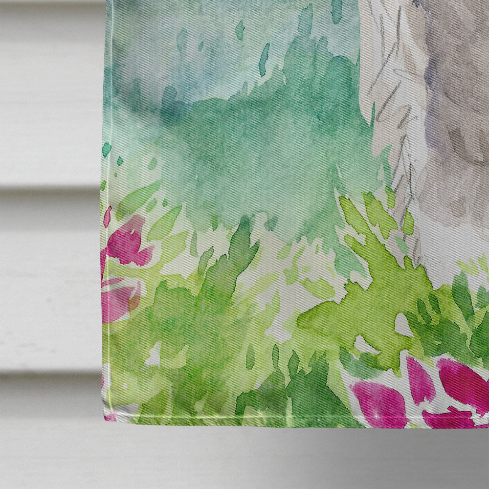 Mountain Flowers Schnauzer #1 House Flag 28x40 Porch Sleeve Pole Decorative Outside Yard Banner Artwork Wall Hanging, Polyester