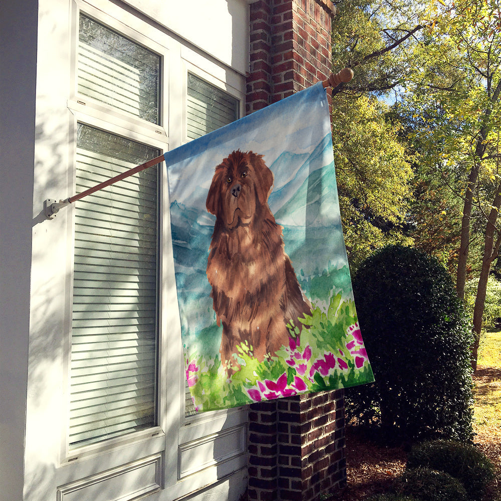 Mountain Flowers Newfoundland House Flag 28x40 Porch Sleeve Pole Decorative Outside Yard Banner Artwork Wall Hanging, Polyester
