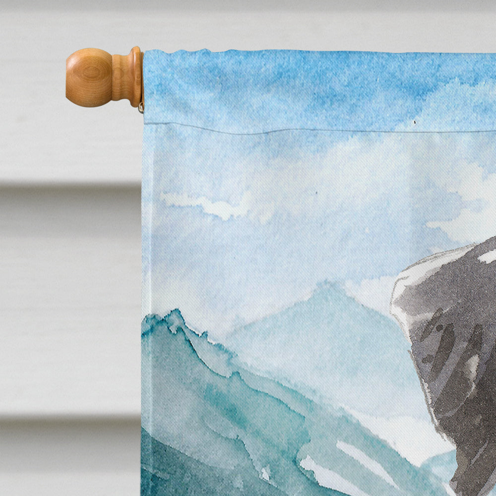 Mountain Flowers Schnauzer #2 House Flag 28x40 Porch Sleeve Pole Decorative Outside Yard Banner Artwork Wall Hanging, Polyester