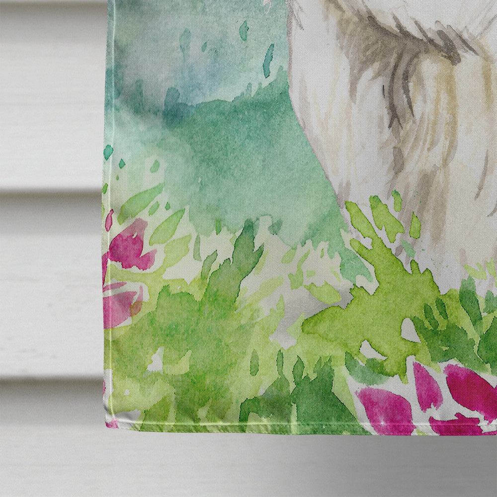 Mountain Flowers Maltese House Flag 28x40 Porch Sleeve Pole Decorative Outside Yard Banner Artwork Wall Hanging, Polyester