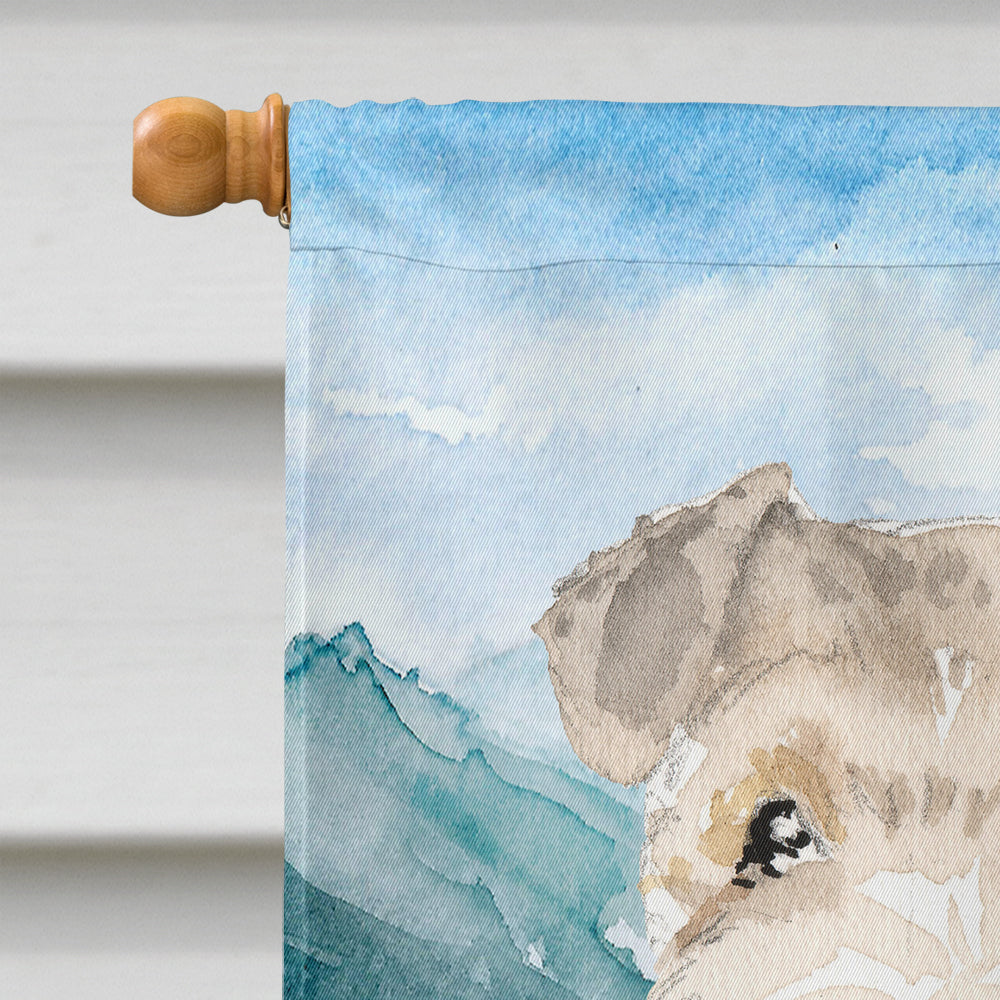 Mountain Flowers Lakeland Terrier House Flag 28x40 Porch Sleeve Pole Decorative Outside Yard Banner Artwork Wall Hanging, Polyester