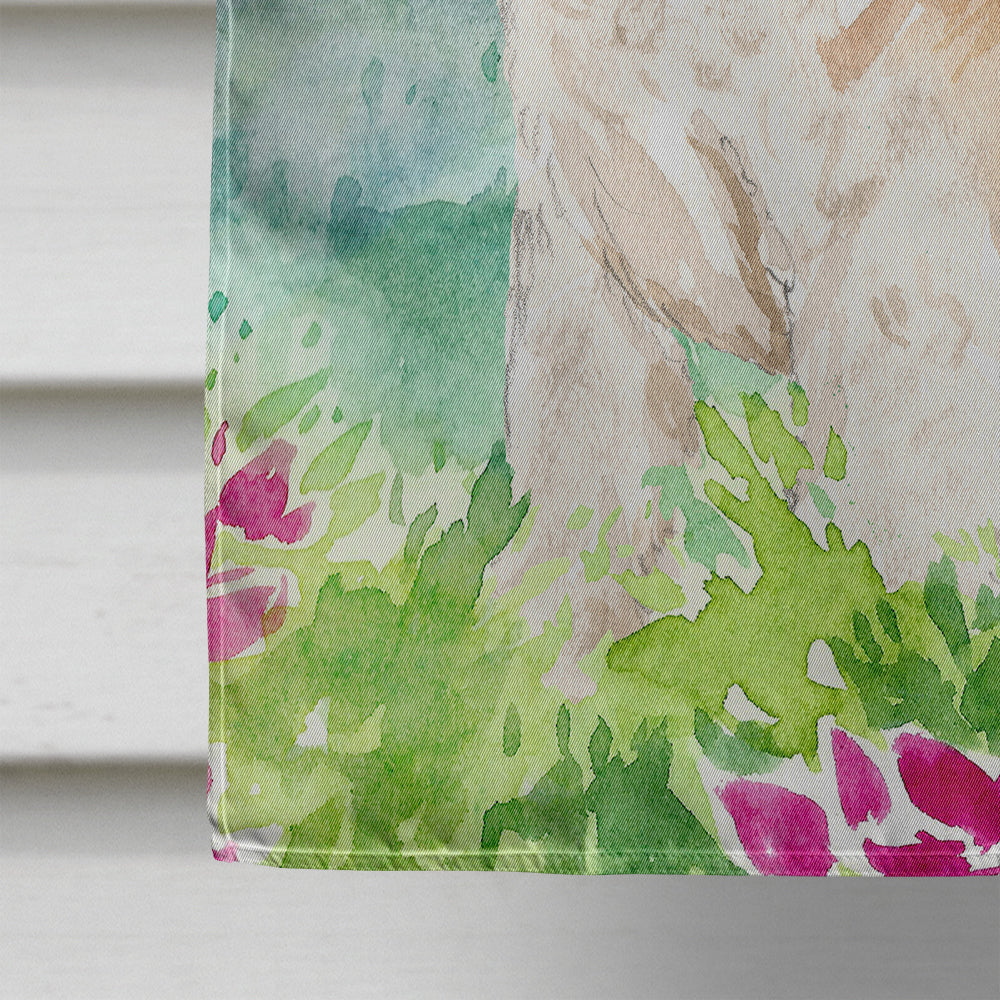 Mountain Flowers Lakeland Terrier House Flag 28x40 Porch Sleeve Pole Decorative Outside Yard Banner Artwork Wall Hanging, Polyester