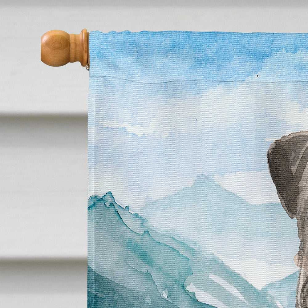 Mountain Flowers Irish Wolfhound House Flag 28x40 Porch Sleeve Pole Decorative Outside Yard Banner Artwork Wall Hanging, Polyester