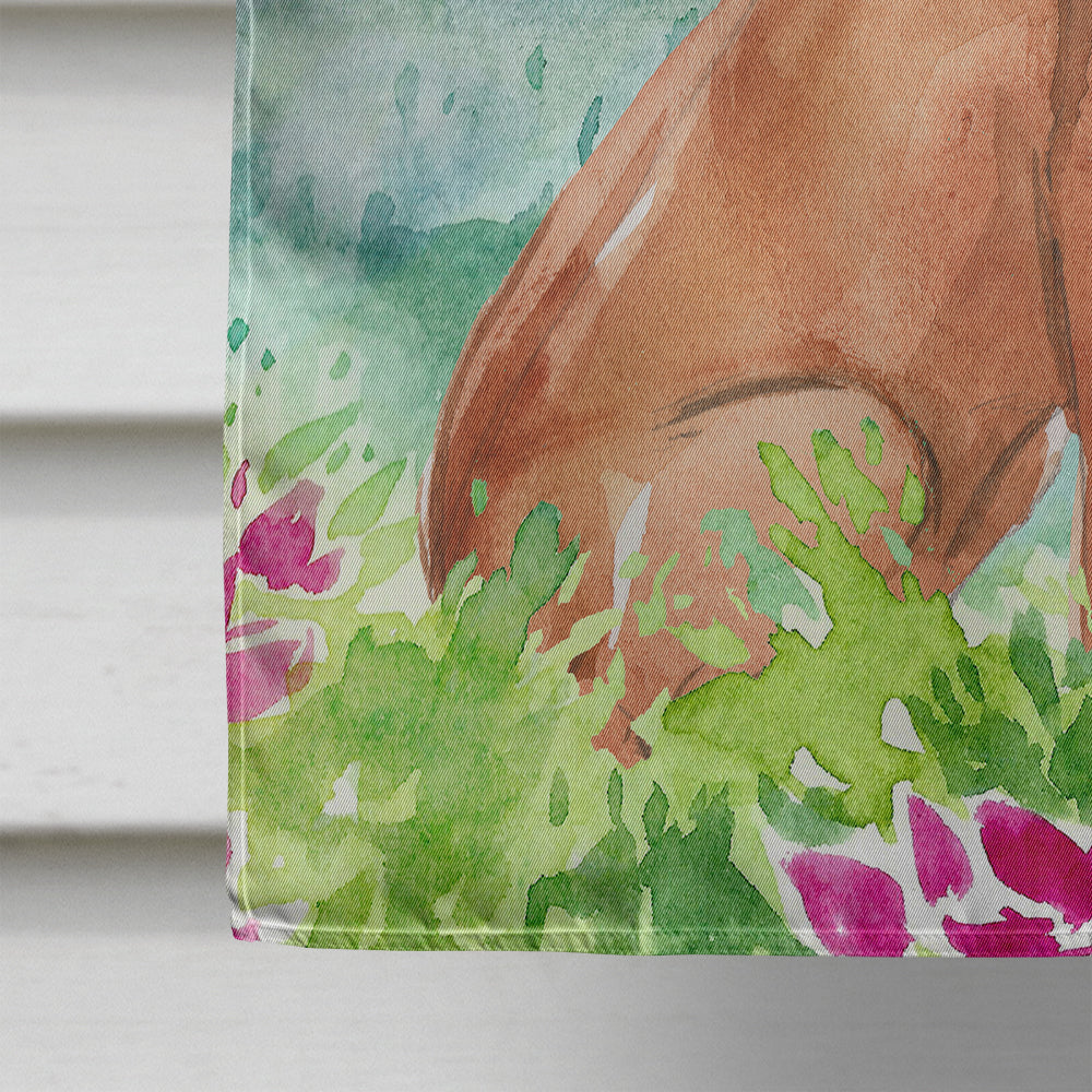 Mountain Flowers Vizsla House Flag 28x40 Porch Sleeve Pole Decorative Outside Yard Banner Artwork Wall Hanging, Polyester