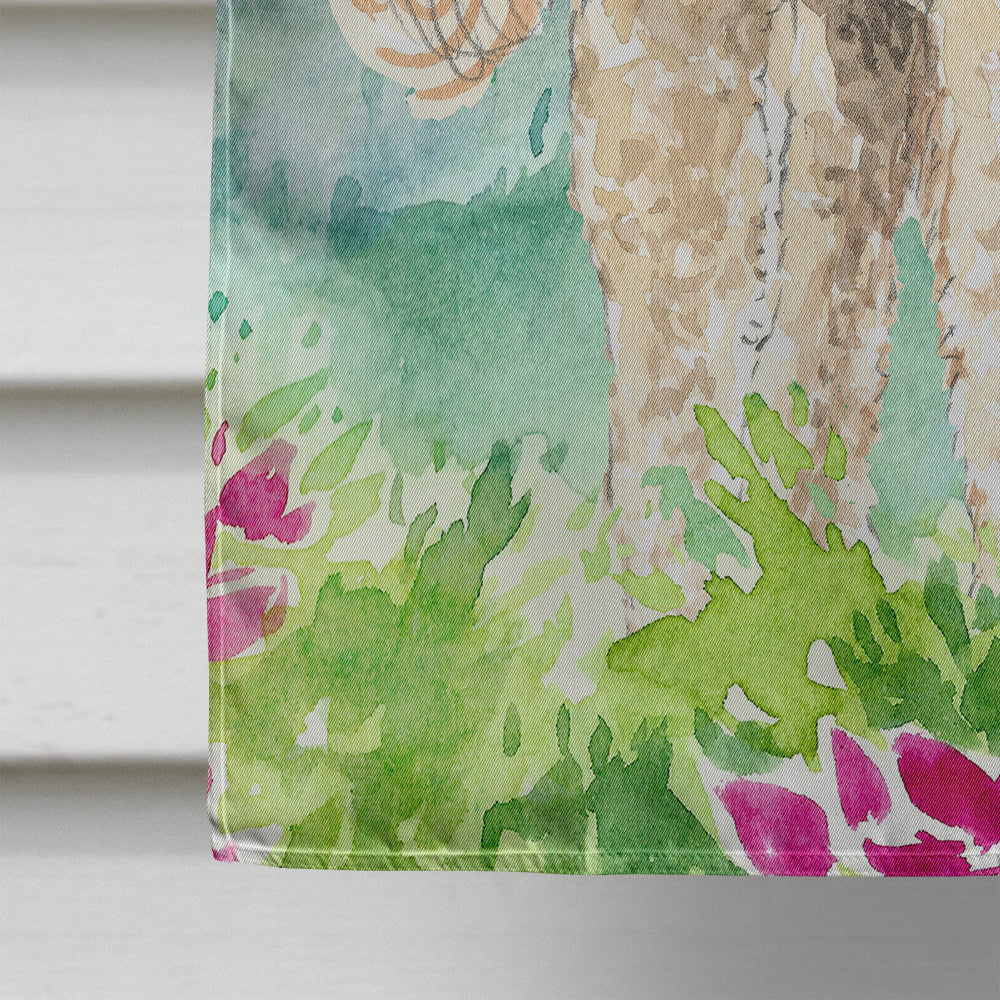 Mountain Flowers Goldendoodle House Flag 28x40 Porch Sleeve Pole Decorative Outside Yard Banner Artwork Wall Hanging, Polyester