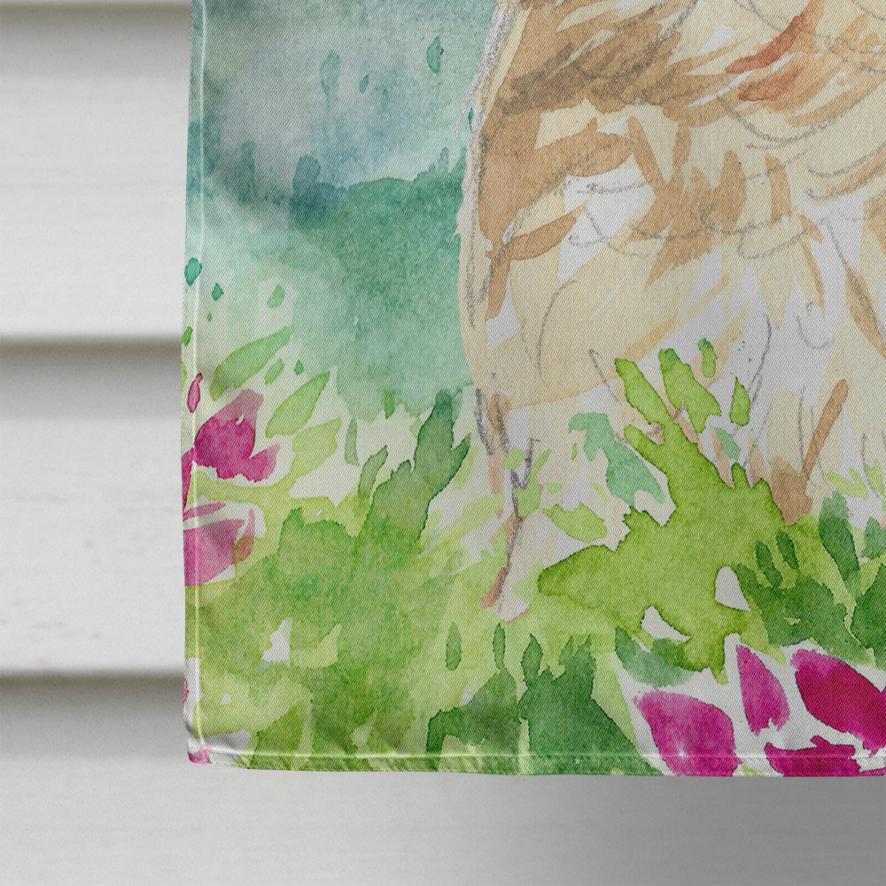 Mountain Flowers Cairn Terrier House Flag 28x40 Porch Sleeve Pole Decorative Outside Yard Banner Artwork Wall Hanging, Polyester