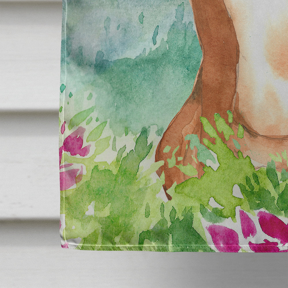 Mountain Flowers Boxer House Flag 28x40 Porch Sleeve Pole Decorative Outside Yard Banner Artwork Wall Hanging, Polyester