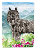 Mountain Flowers Bouvier des Flandres House Flag 28x40 Porch Sleeve Pole Decorative Outside Yard Banner Artwork Wall Hanging, Polyester
