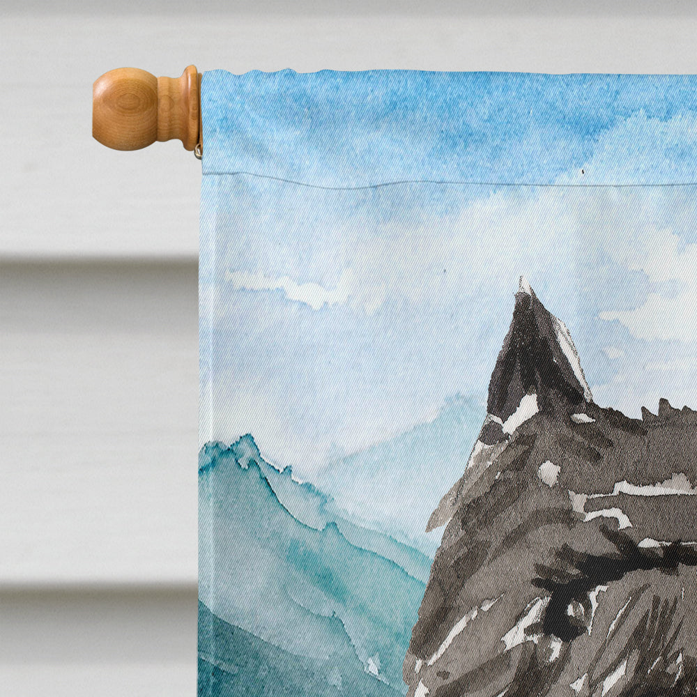Mountain Flowers Bouvier des Flandres House Flag 28x40 Porch Sleeve Pole Decorative Outside Yard Banner Artwork Wall Hanging, Polyester