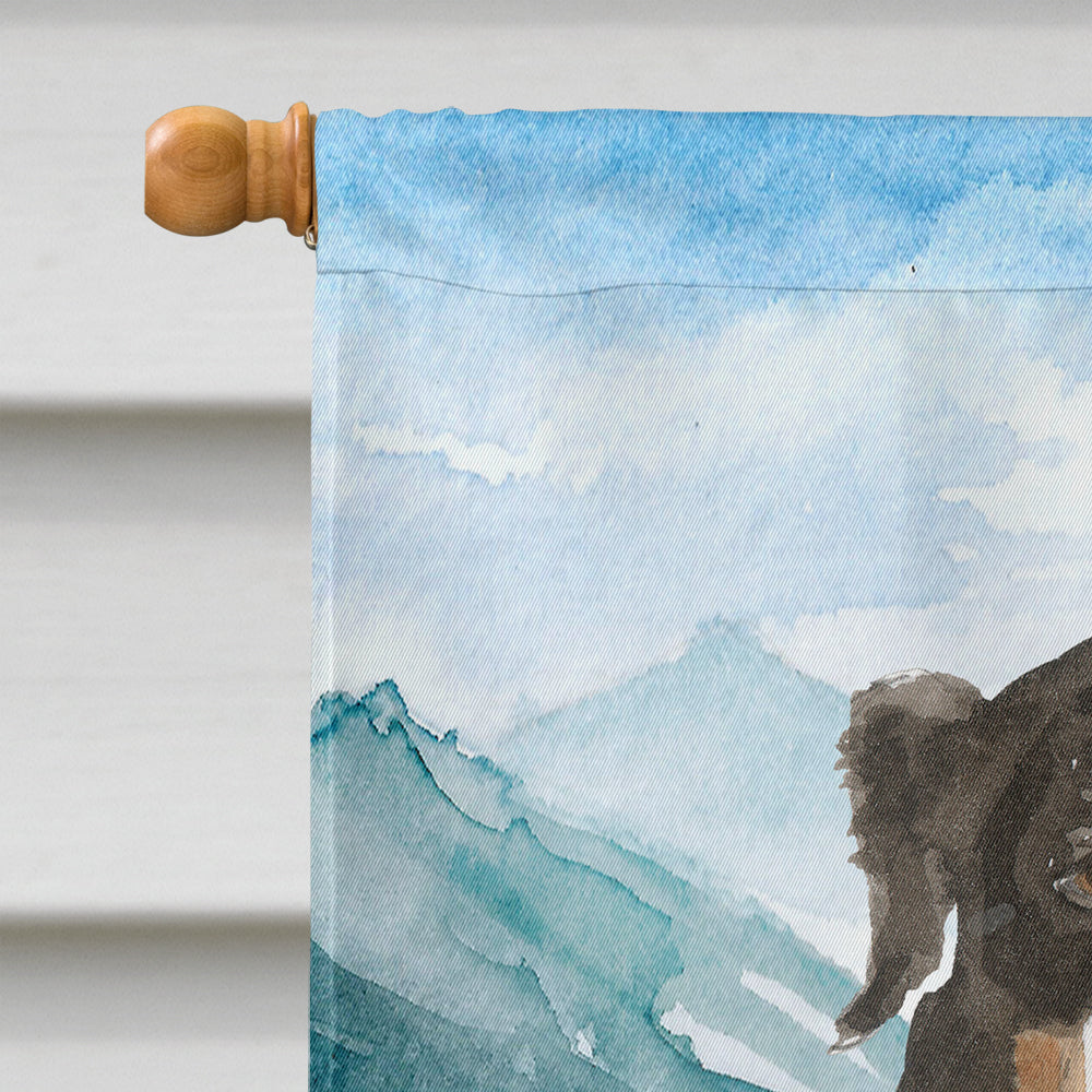 Mountain Flowers Bernese Mountain Dog House Flag 28x40 Porch Sleeve Pole Decorative Outside Yard Banner Artwork Wall Hanging, Polyester
