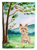 Under the Tree Yorkie Yorkshire Terrier House Flag 28x40 Porch Sleeve Pole Decorative Outside Yard Banner Artwork Wall Hanging, Polyester