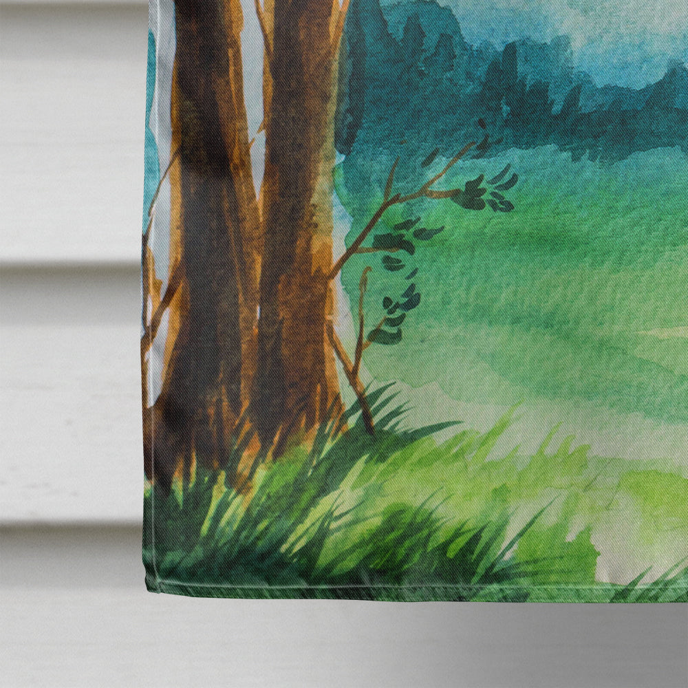 Under the Tree Yorkie Yorkshire Terrier House Flag 28x40 Porch Sleeve Pole Decorative Outside Yard Banner Artwork Wall Hanging, Polyester
