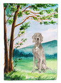 Under the Tree Weimaraner House Flag 28x40 Porch Sleeve Pole Decorative Outside Yard Banner Artwork Wall Hanging, Polyester