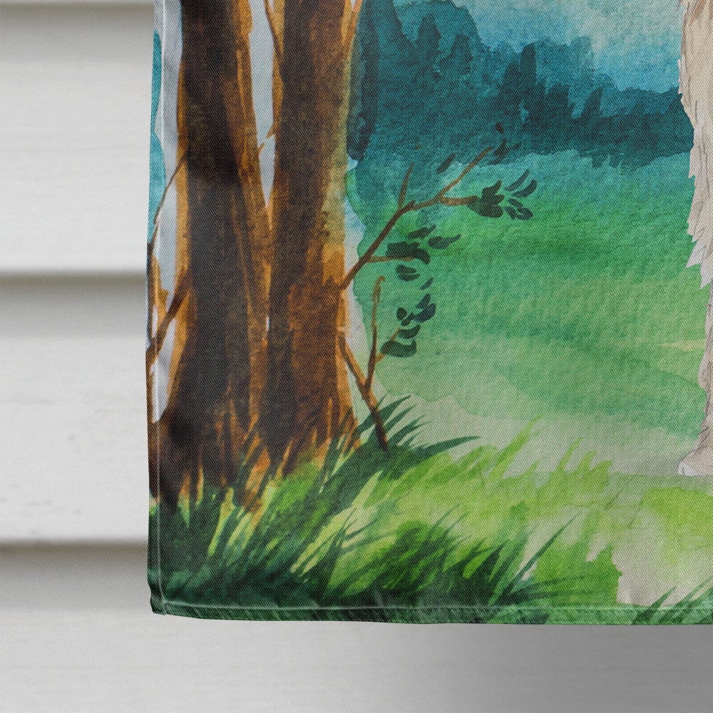 Under the Tree Spinone Italiano House Flag 28x40 Porch Sleeve Pole Decorative Outside Yard Banner Artwork Wall Hanging, Polyester