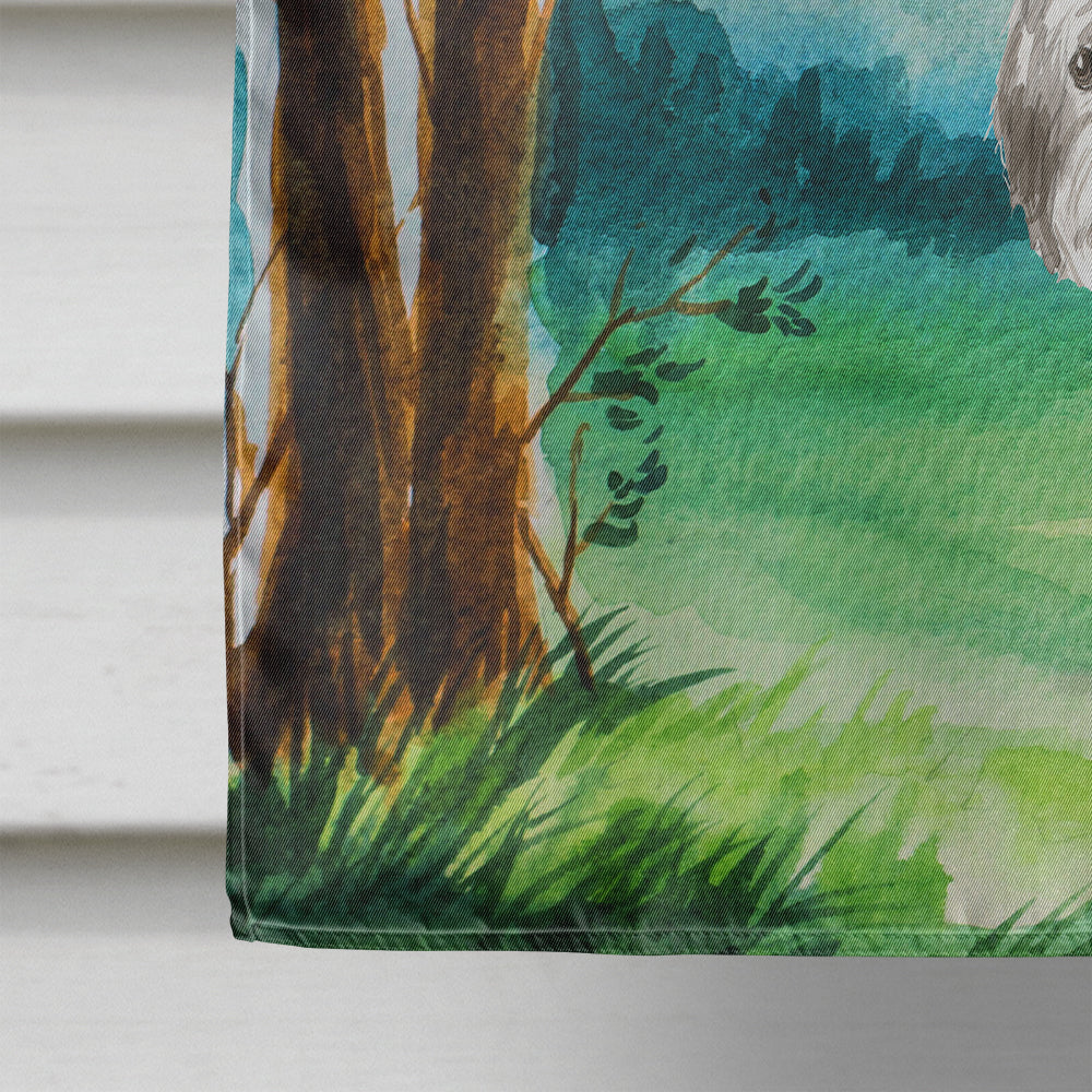 Under the Tree Shih Tzu Puppy House Flag 28x40 Porch Sleeve Pole Decorative Outside Yard Banner Artwork Wall Hanging, Polyester