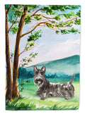 Under the Tree Scottish Terrier House Flag 28x40 Porch Sleeve Pole Decorative Outside Yard Banner Artwork Wall Hanging, Polyester