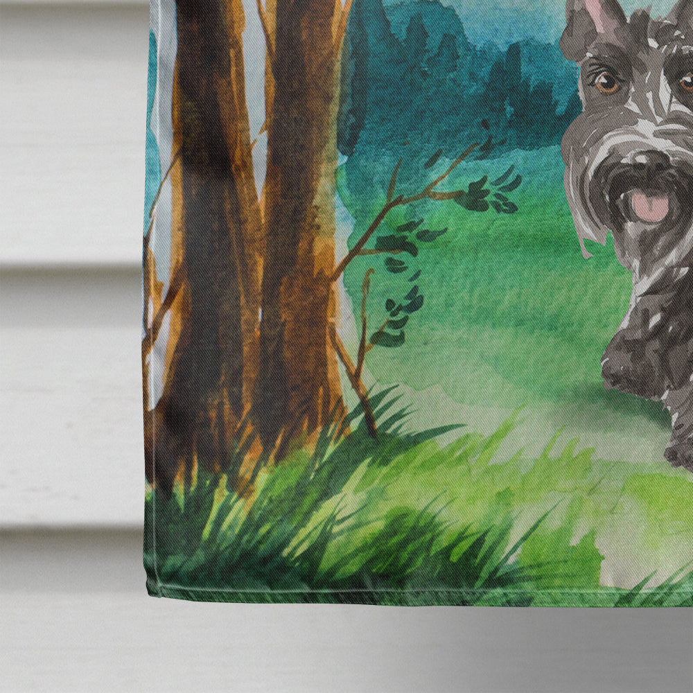 Under the Tree Scottish Terrier House Flag 28x40 Porch Sleeve Pole Decorative Outside Yard Banner Artwork Wall Hanging, Polyester