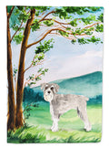 Under the Tree Schnauzer #1 House Flag 28x40 Porch Sleeve Pole Decorative Outside Yard Banner Artwork Wall Hanging, Polyester