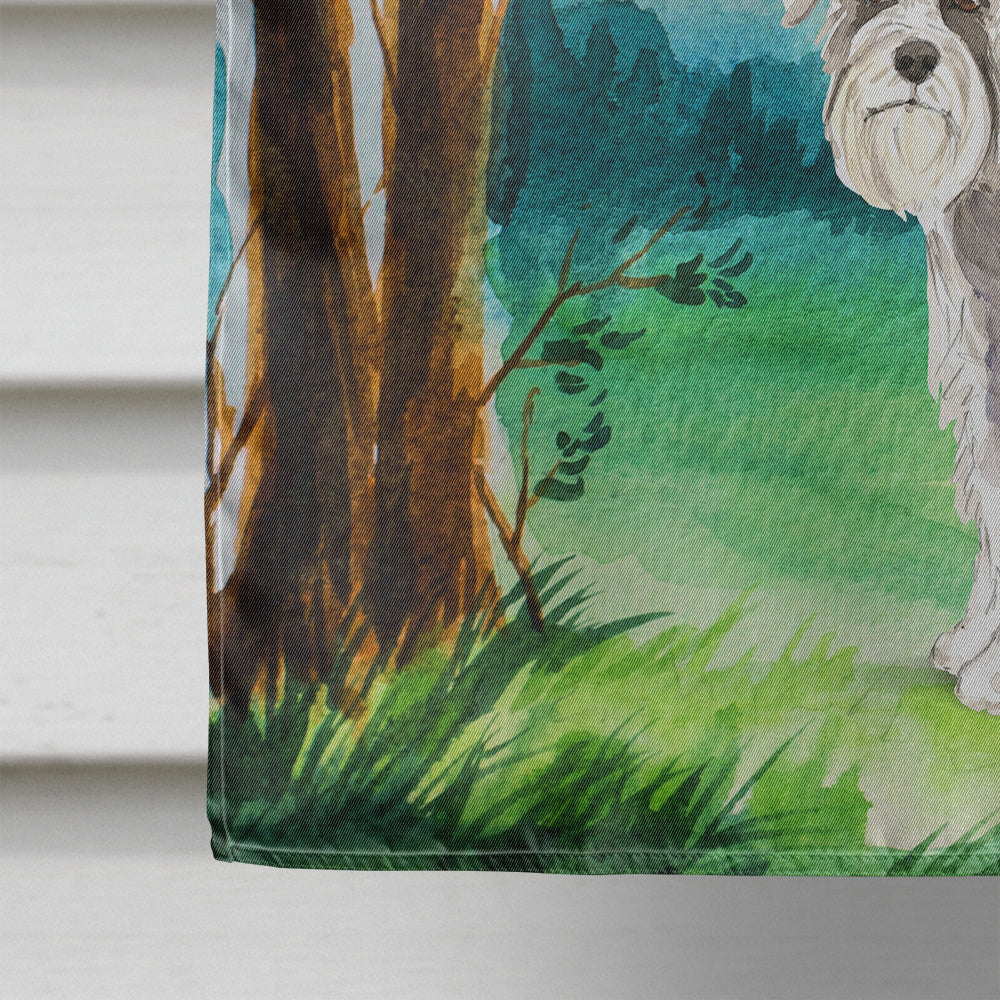 Under the Tree Schnauzer #1 House Flag 28x40 Porch Sleeve Pole Decorative Outside Yard Banner Artwork Wall Hanging, Polyester