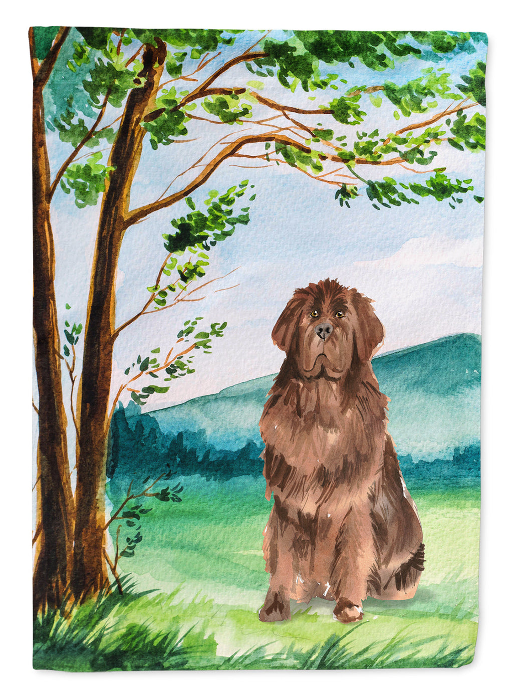 Under the Tree Newfoundland House Flag 28x40 Porch Sleeve Pole Decorative Outside Yard Banner Artwork Wall Hanging, Polyester