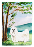 Under the Tree Maltese House Flag 28x40 Porch Sleeve Pole Decorative Outside Yard Banner Artwork Wall Hanging, Polyester