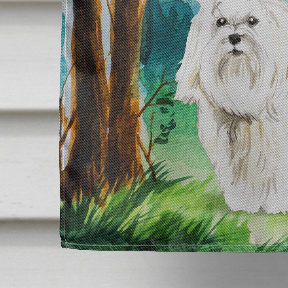 Under the Tree Maltese House Flag 28x40 Porch Sleeve Pole Decorative Outside Yard Banner Artwork Wall Hanging, Polyester