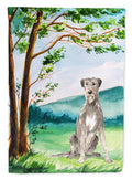 Under the Tree Irish Wolfhound House Flag 28x40 Porch Sleeve Pole Decorative Outside Yard Banner Artwork Wall Hanging, Polyester