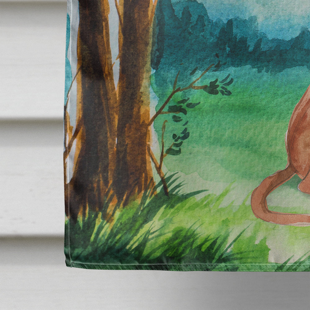 Under the Tree Vizsla House Flag 28x40 Porch Sleeve Pole Decorative Outside Yard Banner Artwork Wall Hanging, Polyester