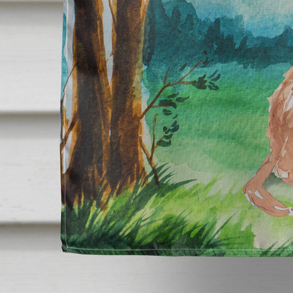 Under the Tree Cavapoo House Flag 28x40 Porch Sleeve Pole Decorative Outside Yard Banner Artwork Wall Hanging, Polyester