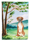 Under the Tree Boxer House Flag 28x40 Porch Sleeve Pole Decorative Outside Yard Banner Artwork Wall Hanging, Polyester