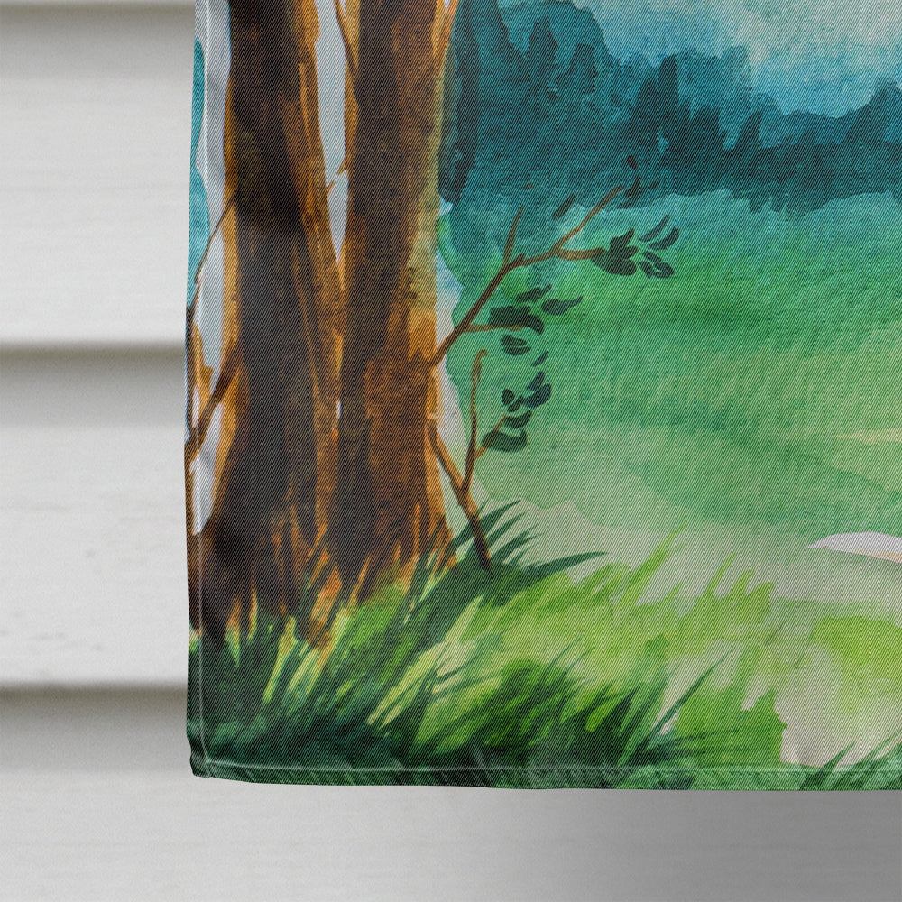 Under the Tree Boxer House Flag 28x40 Porch Sleeve Pole Decorative Outside Yard Banner Artwork Wall Hanging, Polyester