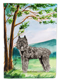 Under the Tree Bouvier des Flandres House Flag 28x40 Porch Sleeve Pole Decorative Outside Yard Banner Artwork Wall Hanging, Polyester