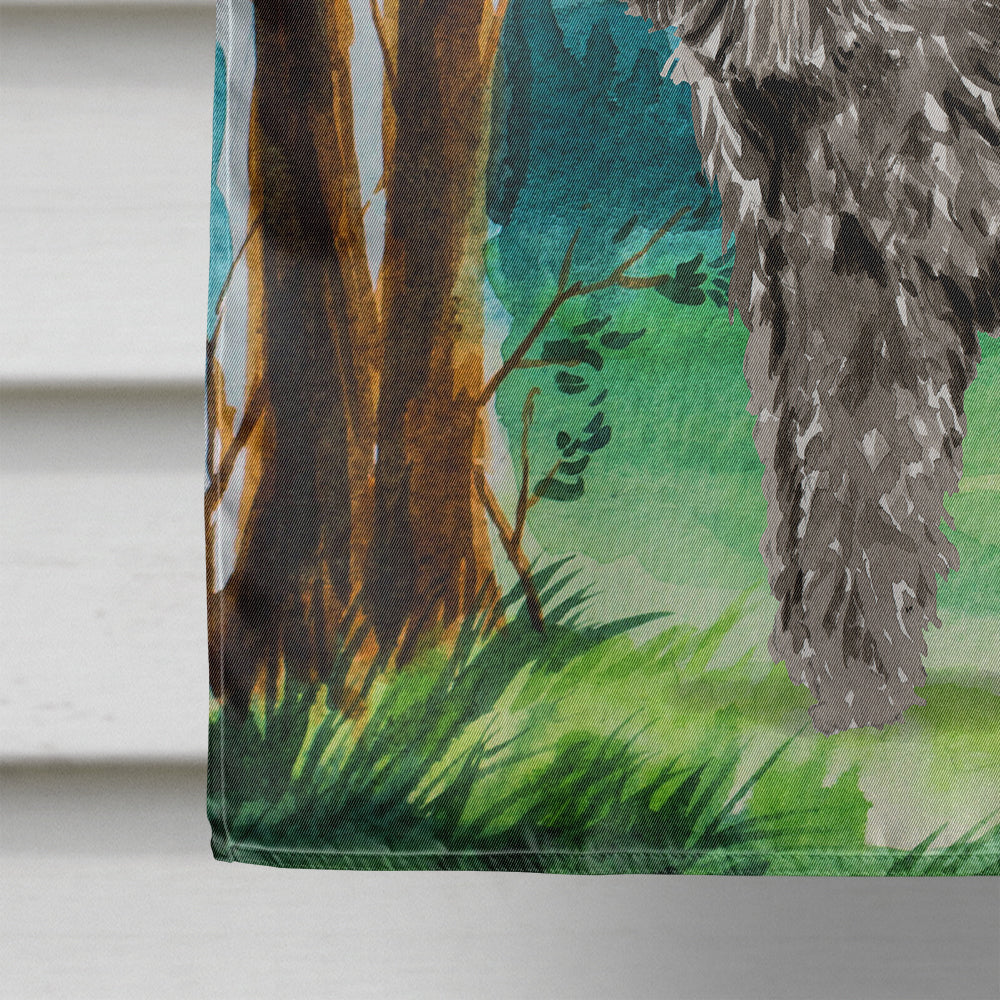 Under the Tree Bouvier des Flandres House Flag 28x40 Porch Sleeve Pole Decorative Outside Yard Banner Artwork Wall Hanging, Polyester
