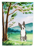 Under the Tree Boston Terrier House Flag 28x40 Porch Sleeve Pole Decorative Outside Yard Banner Artwork Wall Hanging, Polyester