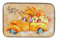 Fall Harvest Basset Hound Dish Drying Mat Absorbent Dish Drying Mat Pad for Kitchen Counter Dish Drainer Mat for Countertop, 14 x 21", Multicolor