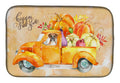 Fall Harvest Boxer Dish Drying Mat Absorbent Dish Drying Mat Pad for Kitchen Counter Dish Drainer Mat for Countertop, 14 x 21", Multicolor