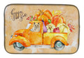 Fall Harvest Cairn Terrier Dish Drying Mat Absorbent Dish Drying Mat Pad for Kitchen Counter Dish Drainer Mat for Countertop, 14 x 21", Multicolor